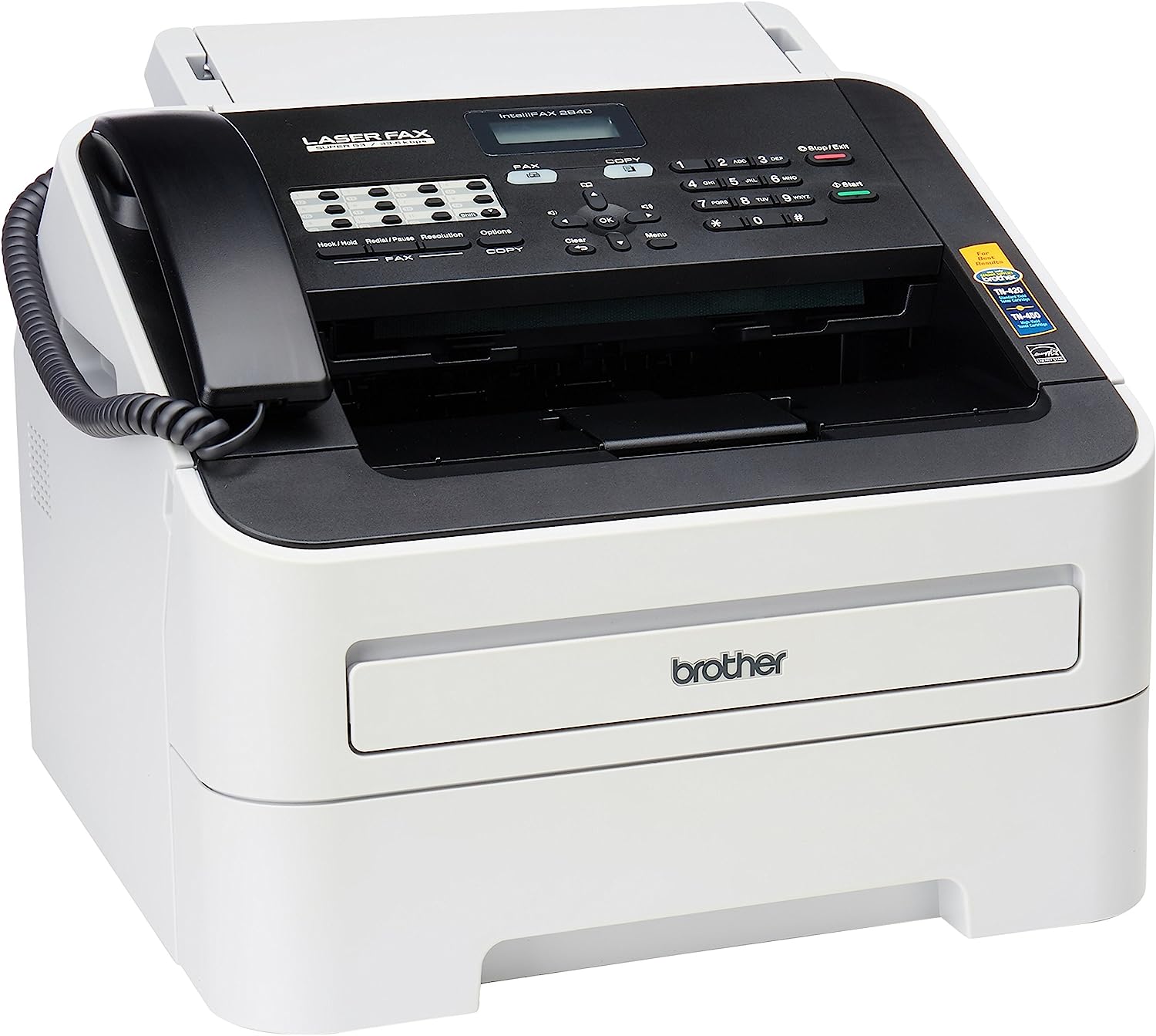 Brother FAX-2840 High Speed Mono Laser Fax Machine, Dark/light gray - FAX2840 17.750x18.125x16.625