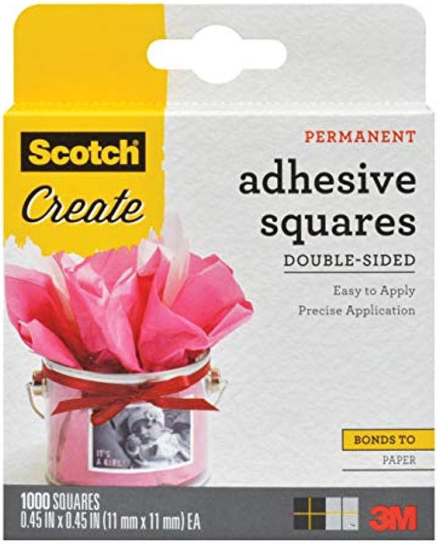 Scotch 009-1000-CFT Photo Splits Double-Sided Adhesive Mounting Squares, 0.45 by 0.45-Inch, 1000 Count