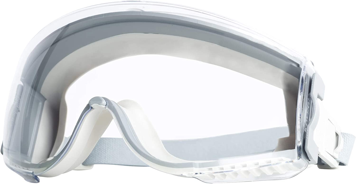 Uvex Stealth Safety Goggles with Clear HydroShield Anti-Fog Lens, Grey Body & Neoprene Headband (S3960HS)
