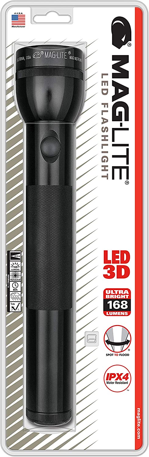 MagLite - ST3D016 Maglite LED 3-Cell D Flashlight, Black