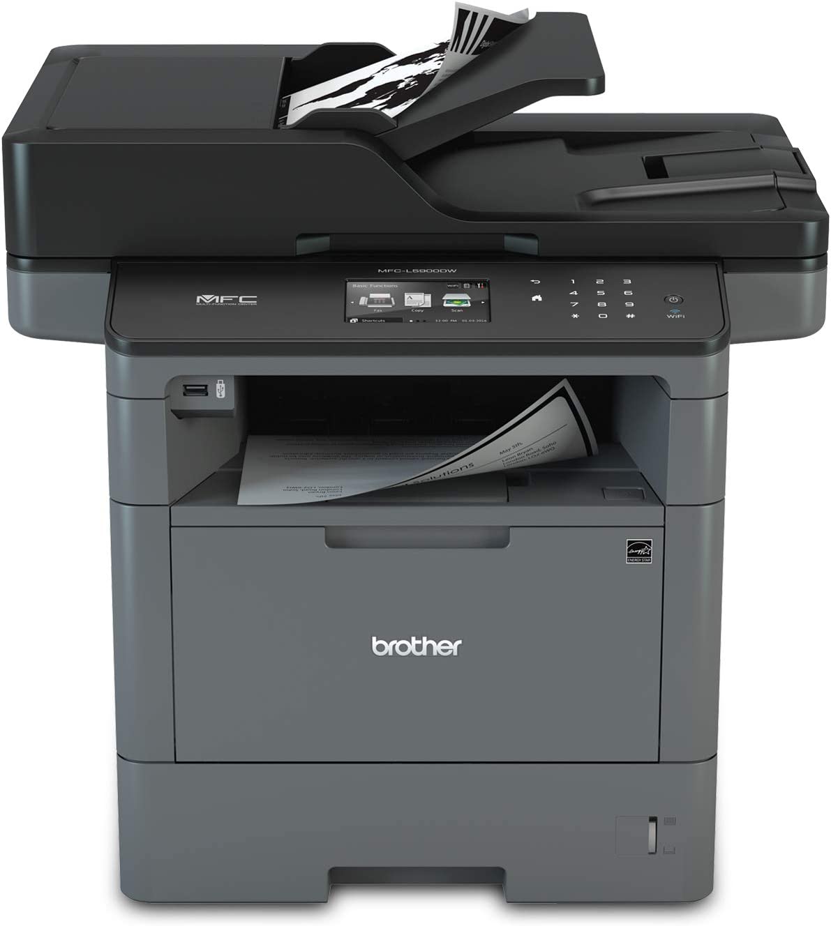 Brother Monochrome Laser Printer, Multifunction Printer, All-in-One Printer, MFC-L5900DW, Wireless Networking, Mobile Printing & Scanning, Duplex Print, Copy & Scan, Amazon Dash Replenishment Ready