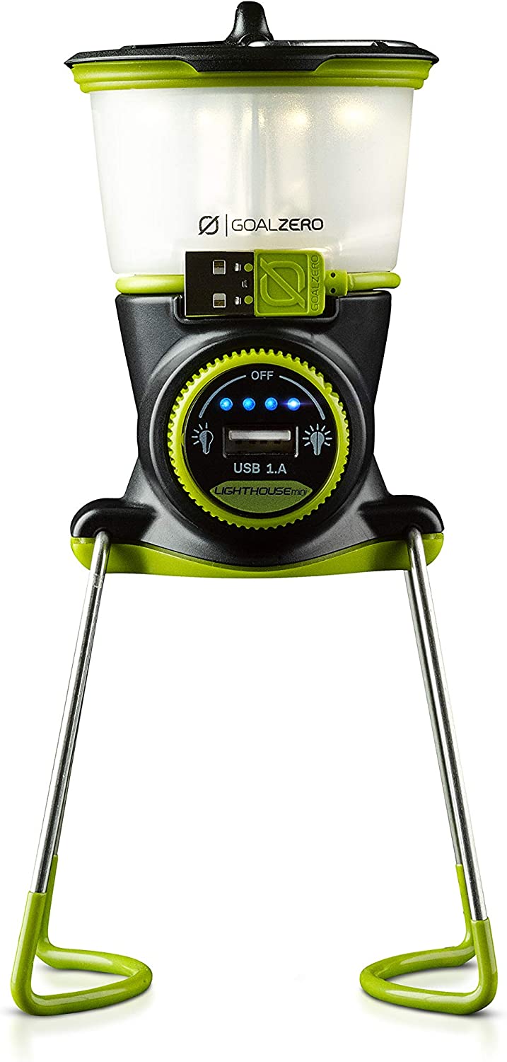 Goal Zero Lighthouse Mini Core Lantern, Small Solar-Powered and USB Lantern for Camping and Emergency Use