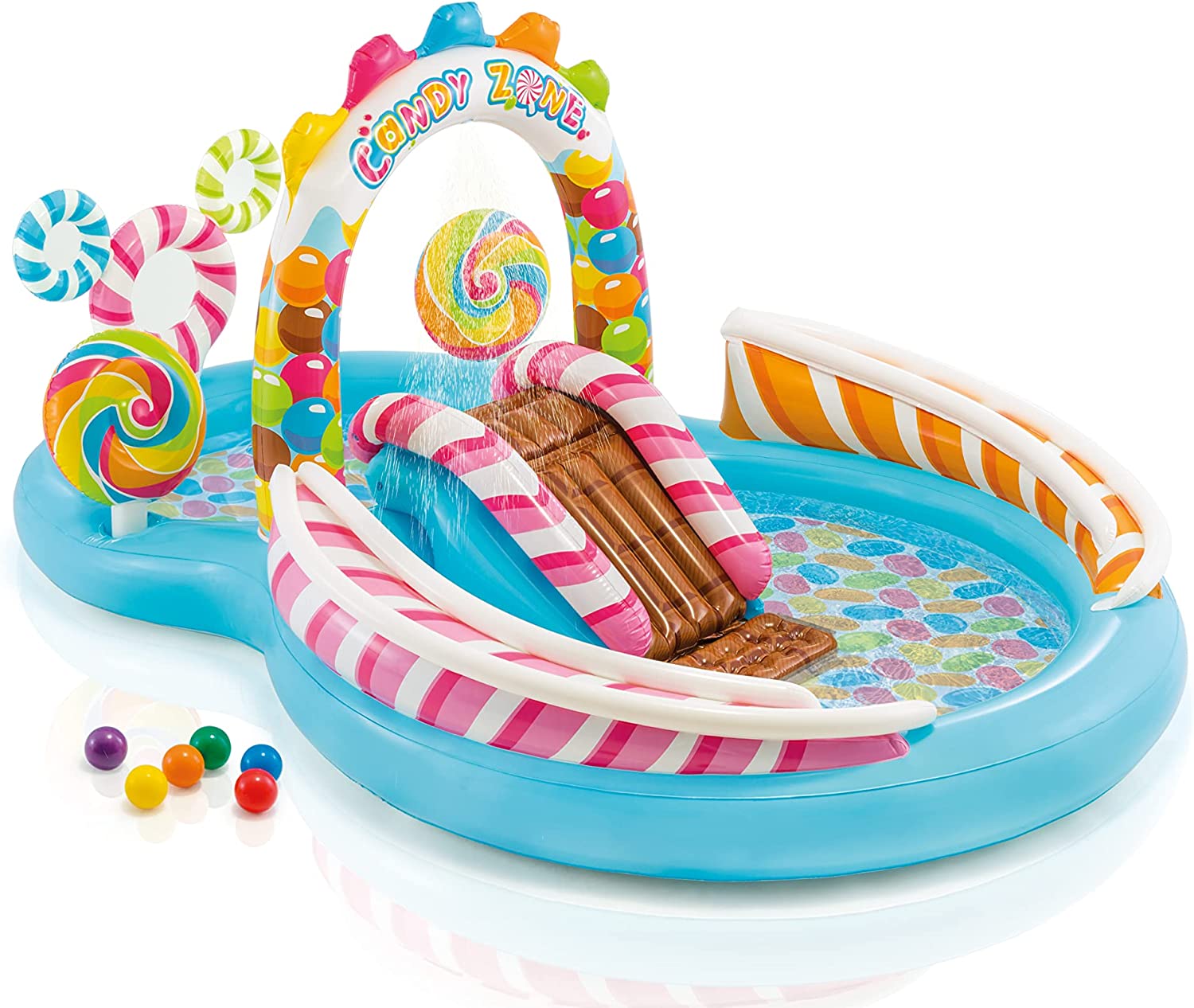 Intex Candy Zone Inflatable Play Center, 116" X 75" X 51", for Ages 2+ Blue