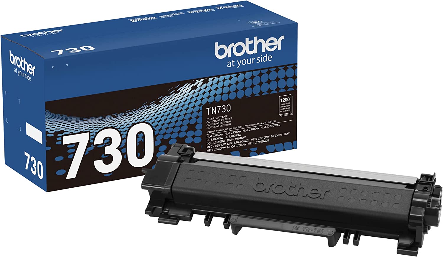 Brother Genuine Standard Yield Toner Cartridge, TN730, Replacement Black Toner, Page Yield Up To 1,200 Pages,  Dash Replenishment Cartridge,1 Pack