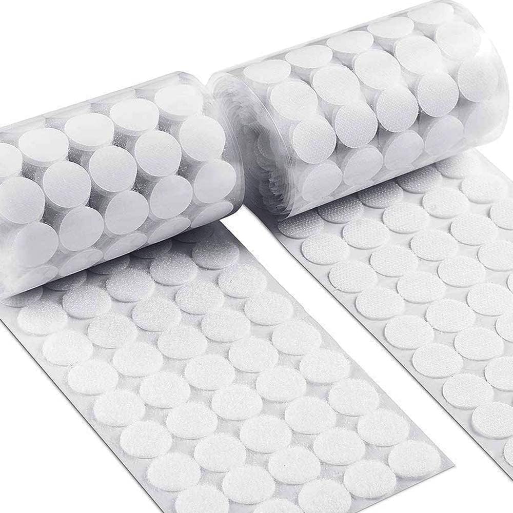 Self Adhesive Dots, Strong Adhesive 1400pcs(700 Pairs) 0.59" Diameter Sticky Back Coins Nylon Coins, Hook & Loop Dots with Waterproof Sticky Glue Coins Tapes, Suitable for Classroom, Office, Home