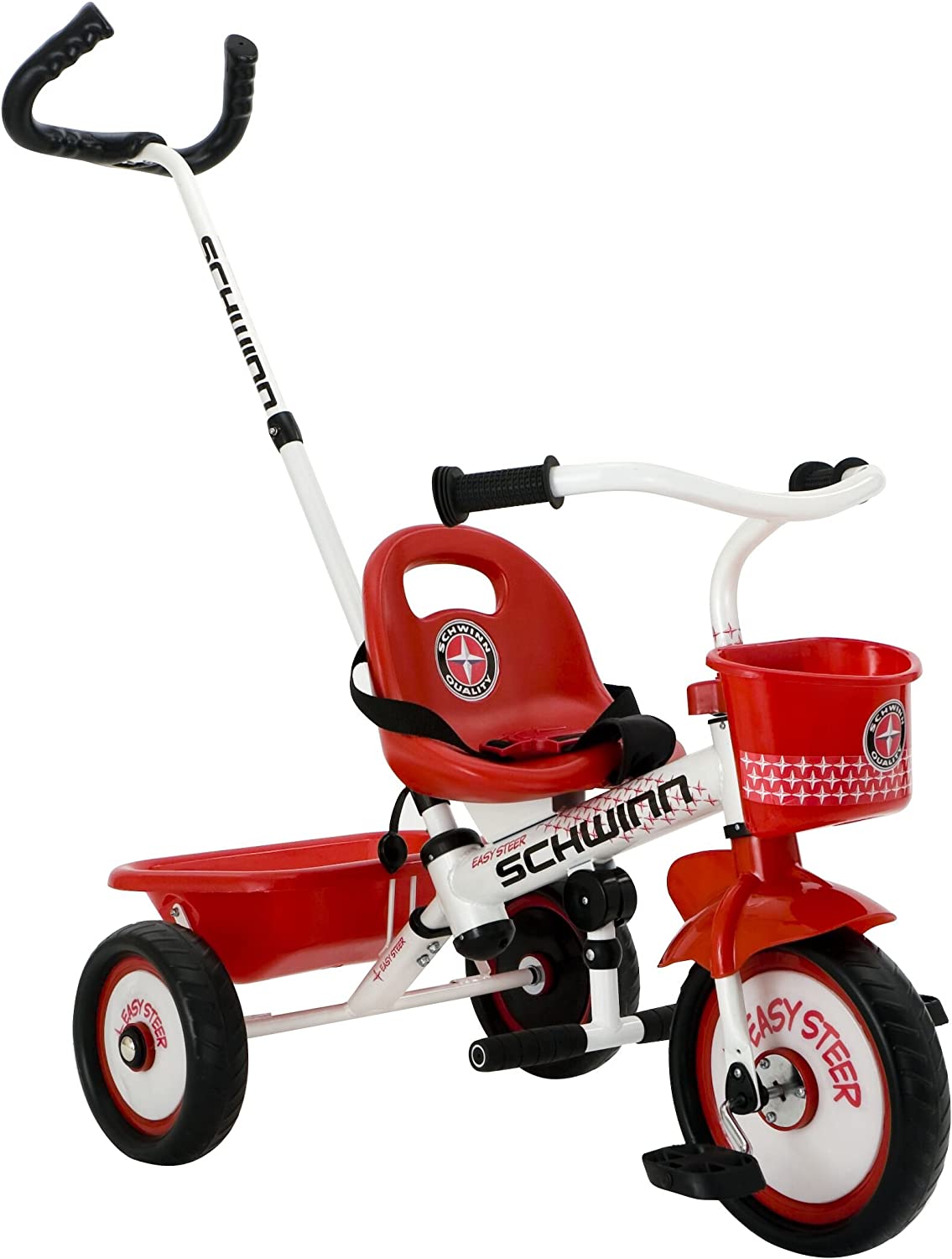 Schwinn Roadster Bike for Toddlers, Kids Classic Tricycle, Boys and Girls Ages 2 - 4 Years Old, Steel Trike Frame, Rear Deck Made of Genuine Wood, & Fabric Tassels