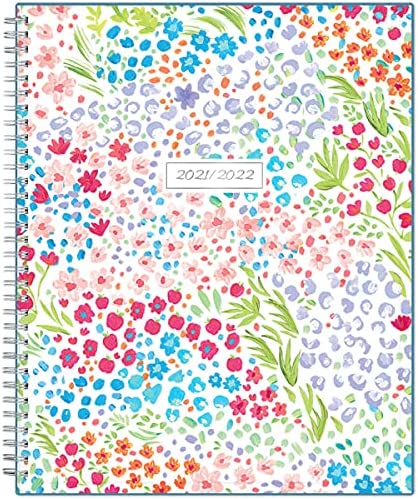 Blue Sky  Academic Year Teachers Weekly & Monthly Lesson Planner, 8.5" x 11", Flexible Cover, Wirebound, Ditsy Dapple Light (132002)