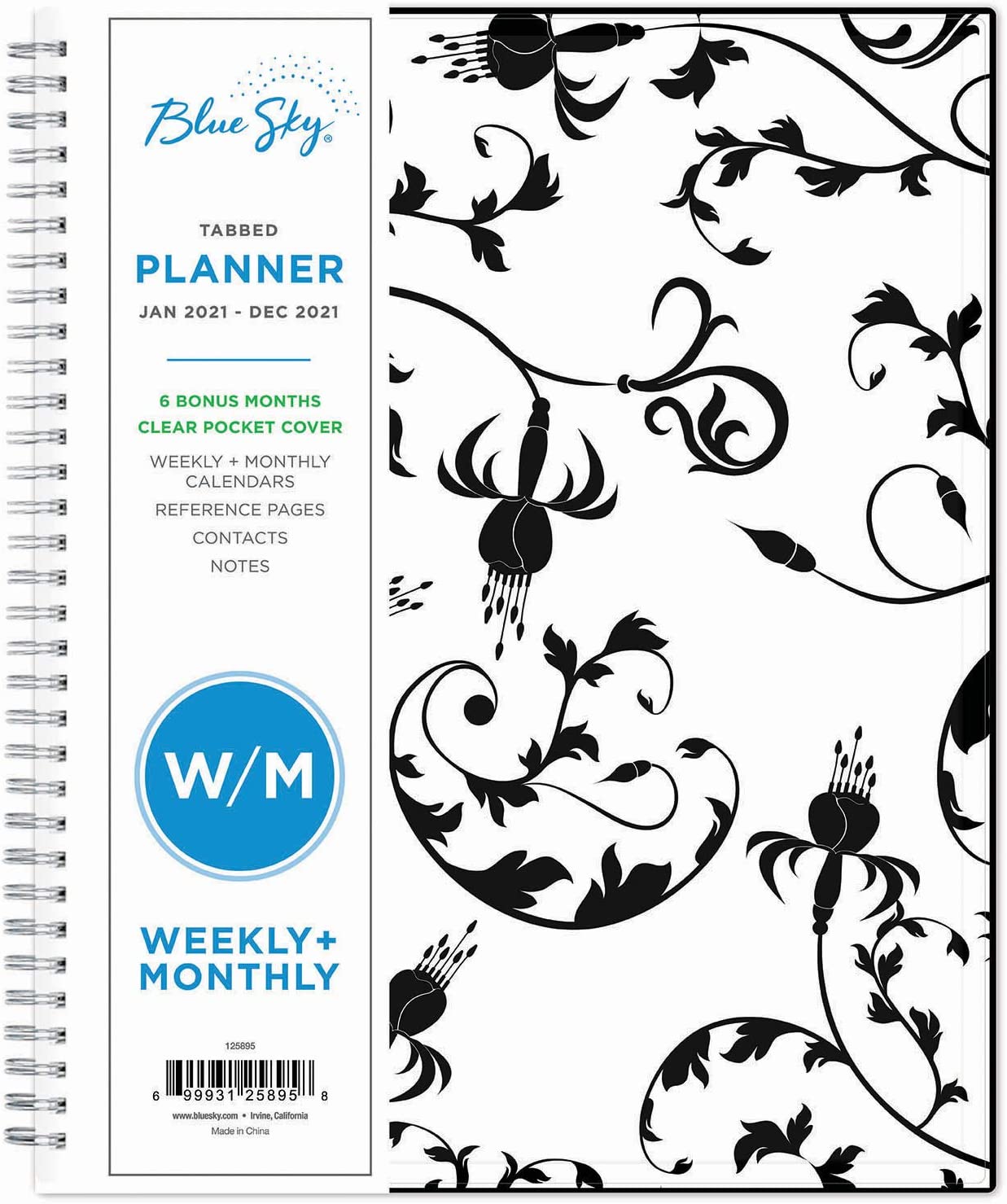 Blue Sky 2026 Weekly & Monthly Planner, Flexible Cover, Twin-Wire Binding, 8.5" x 11", Analeis (124091)