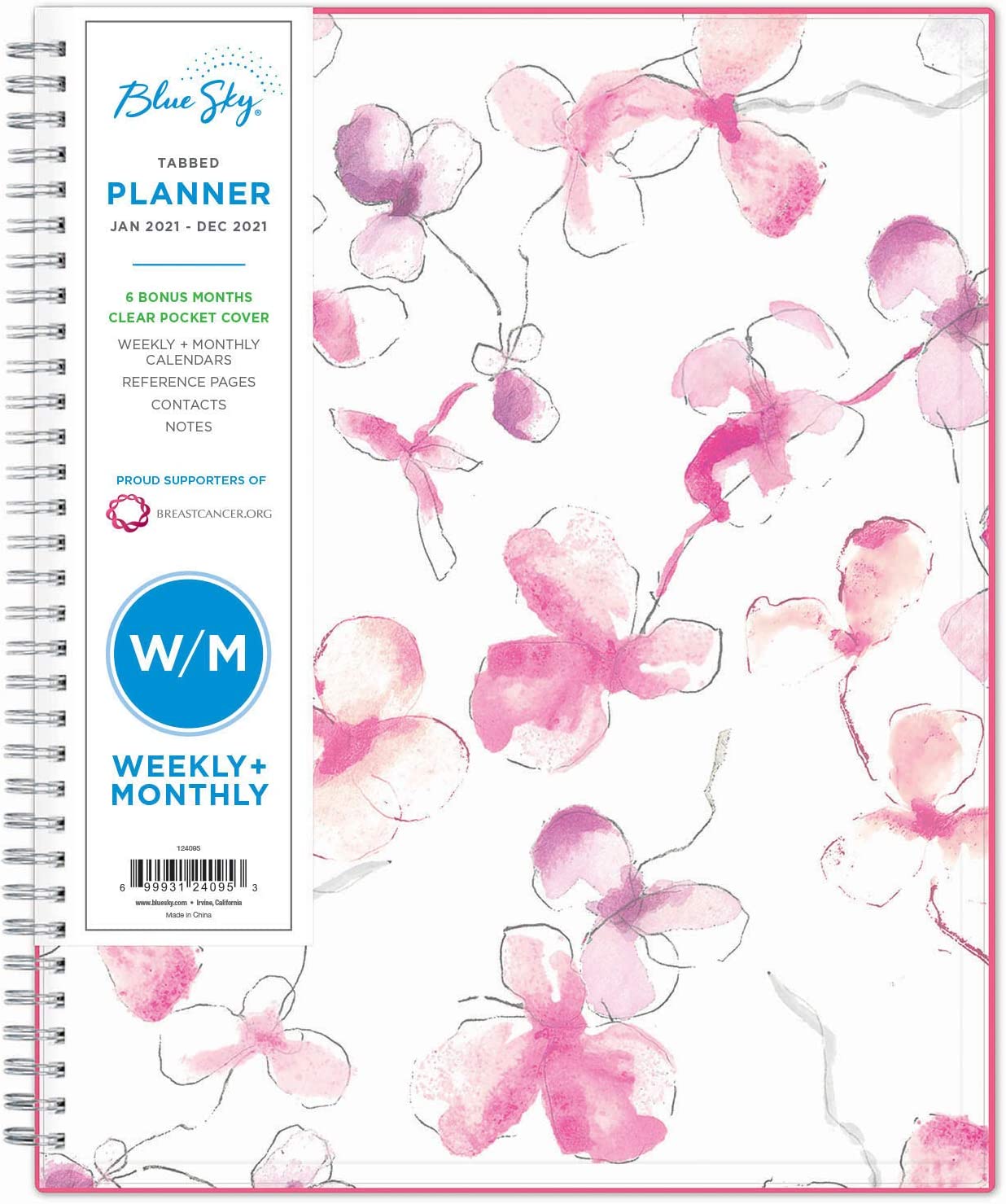 Blue Sky 2026 Weekly & Monthly Planner, Flexible Cover, Twin-Wire Binding, 8.5" x 11", Orchid (124095)