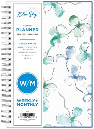 Blue Sky 2026 Weekly & Monthly Planner, Frosted Flexible Cover, Twin-Wire Binding, 5" x 8", Lindley (101579-21)