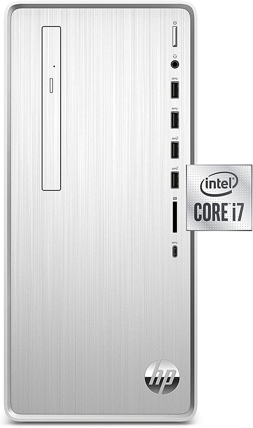 HP Pavilion Desktop, 10th Gen Intel Core i7-10700 Processor, 16 GB RAM, 1 TB hard drive + 256 GB SSD, Windows 10 Home (TP01-1070, Silver)