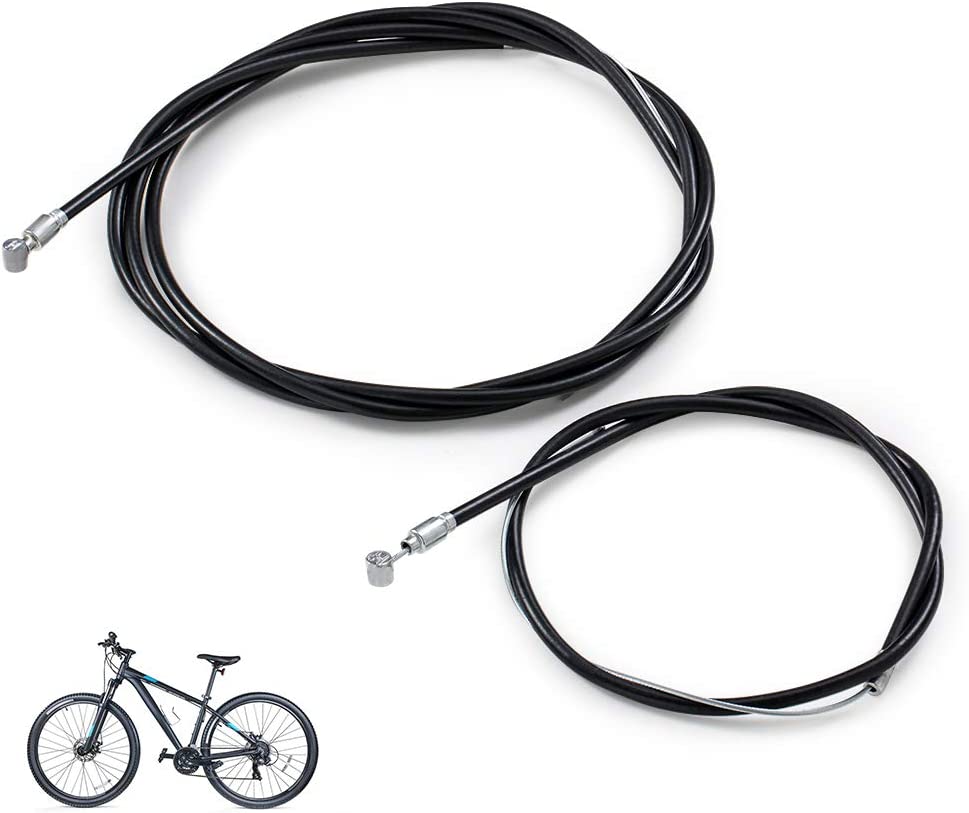 Deapher 1 Pair Bike Brake Cable, Front and Rear Brake Cable for Mountain Bike, Bike Brake Wire Set for Road Bike and Common Bike (BLACK1)