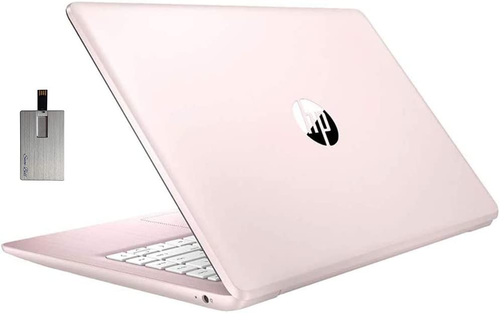 HP Stream 14" HD SVA Laptop Computer, Intel Celeron N4000 Processor, 4GB RAM, 64GB eMMC Flash Memory, Intel UHD Graphics 600, 1-Year Office, Bluetooth, Win 10S, Rose Pink, 32GB SnowBell USB Card