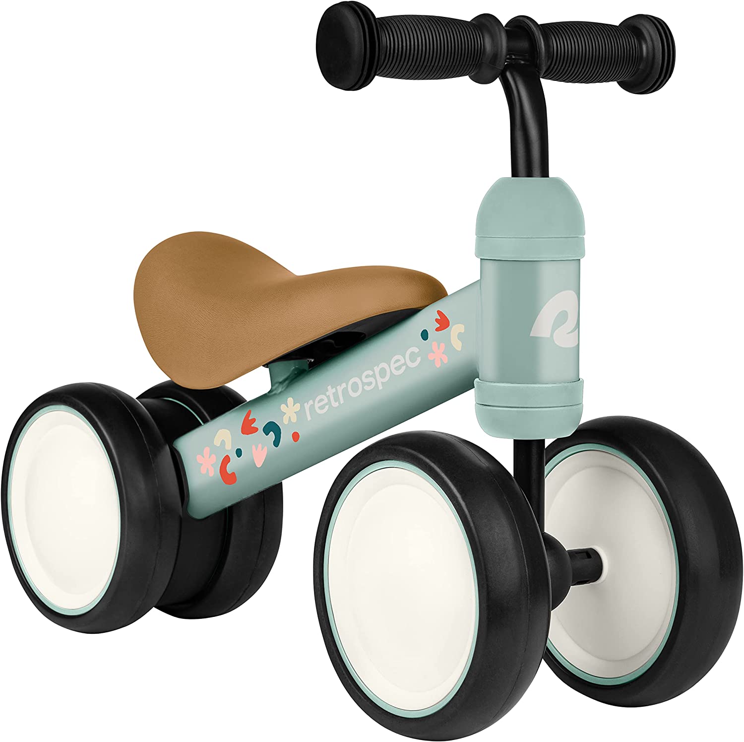 Retrospec Cricket Baby Walker Balance Bike with 4 Wheels for Ages 12-24 months - Toddler Bicycle Toy for 1 Year Old’s - Ride On Toys for Boys and Girls