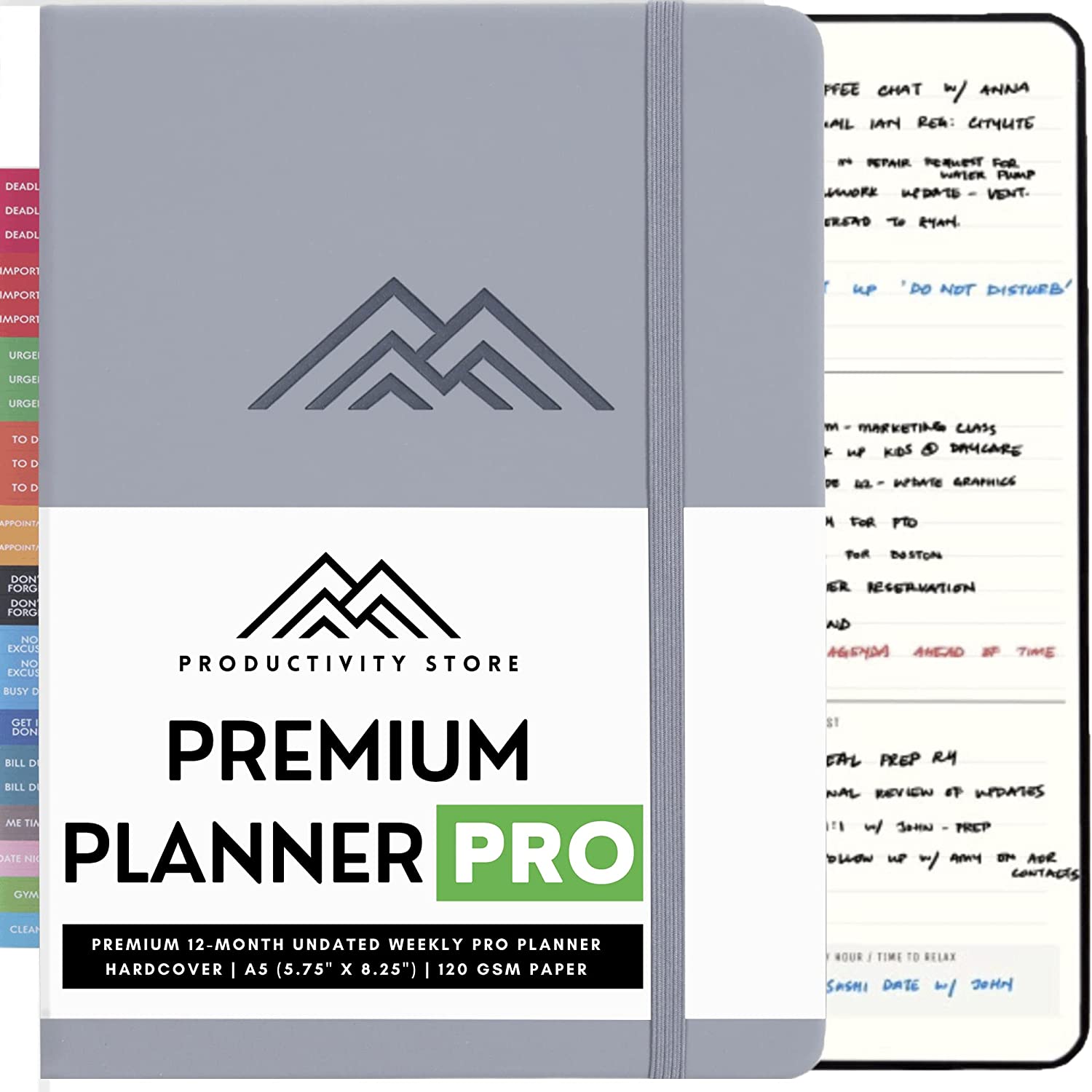 Best Planner Weekly and Monthly 5x8 | Goal, Business & Productivity Planner | Undated Daily 2026 Planner With To Do List, Habit Tracker & Planner Stickers | Productivity Store Planner PRO (Grey)