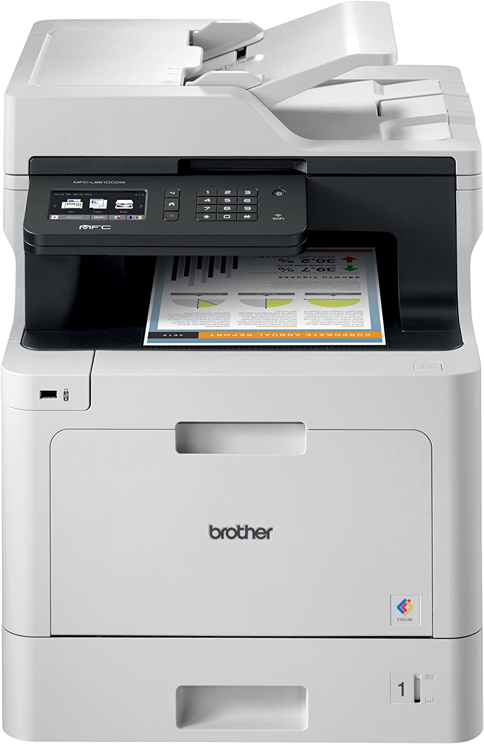 Brother Color Laser, Multifunction, All-in-One Printer, MFC-L8610CDW, Wireless Networking, Automatic Duplex Printing, Mobile Printing and Scanning,  Dash Replenishment Ready