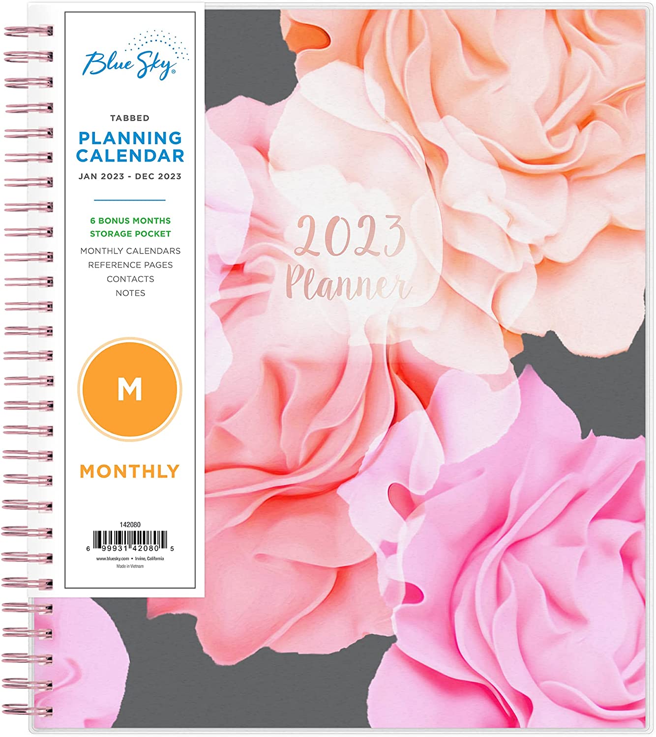 Blue Sky 2026 Monthly Planner, January - December, 8" x 10", Frosted Cover, Wirebound, Joselyn (142080)