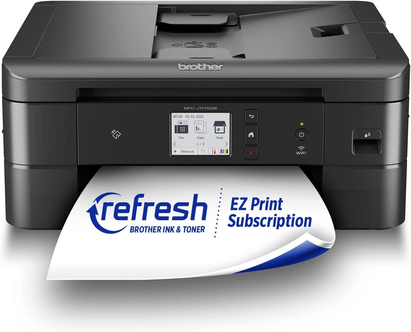 Brother MFC-J1170DW Wireless Color Inkjet All-in-One Printer with Mobile Device Printing, NFC, Cloud Printing & Scanning, Refresh Subscription and  Dash Replenishment Ready