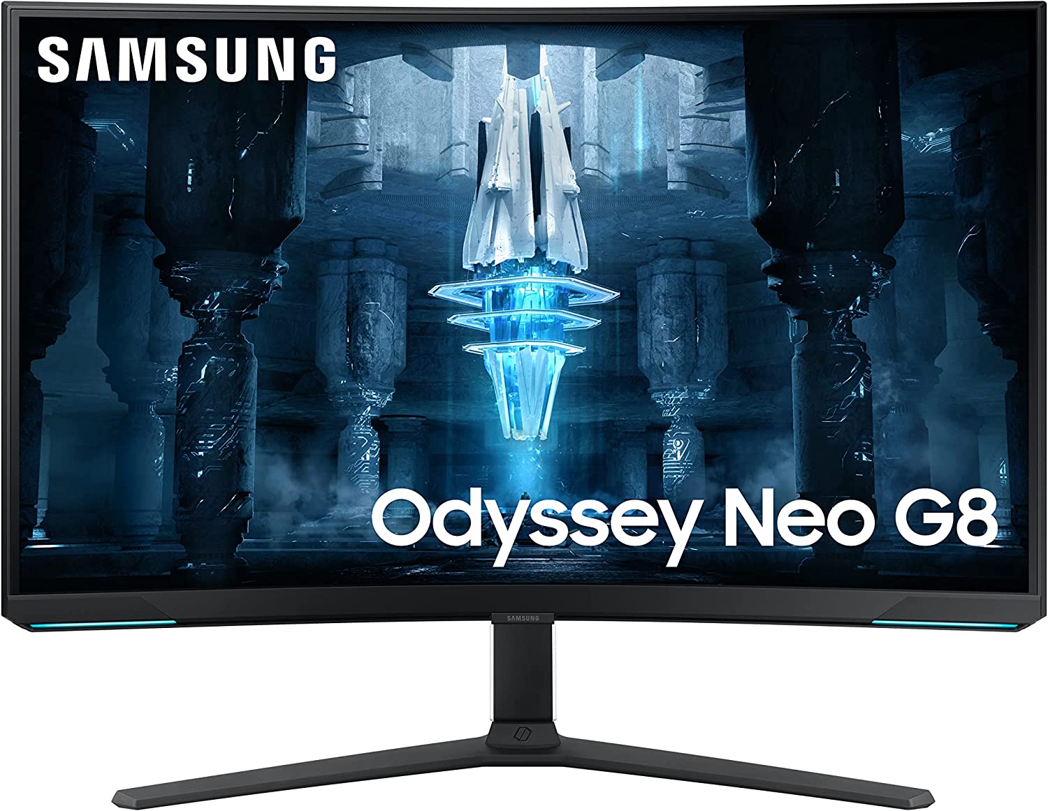 SAMSUNG 32" Odyssey Neo G8 4K UHD 240Hz 1ms G-Sync 1000R Curved Gaming Monitor, Quantum HDR2000, AMD FreeSync Premium Pro, Matte Display, Ultrawide Game View, DisplayPort, HDMI, Black & White,