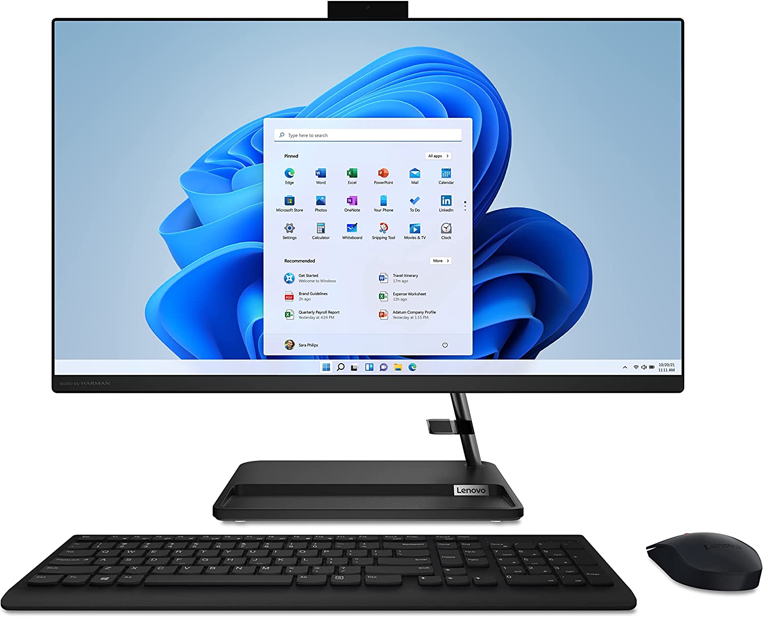 Lenovo IdeaCentre AIO 3i  - All-in-One Desktop - 27" FHD Touch Display - 5MP Camera - Windows 11 Home - 8GB Memory - 512GB Storage - Intel Core i5-1240P - Black - Mouse & Keyboard Included