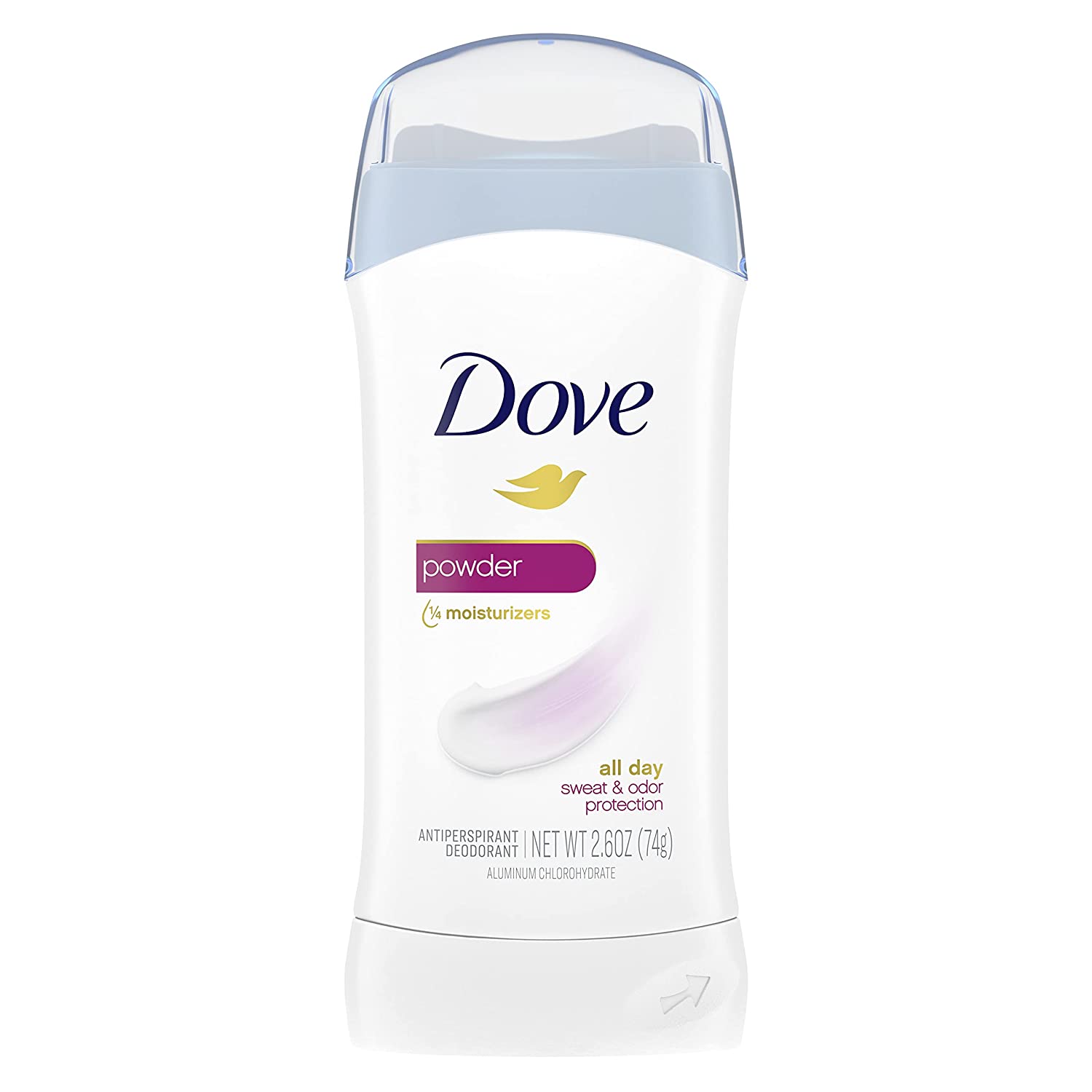 Dove Invisible Solid Antiperspirant Deodorant Stick for Women, Powder, For All Day Underarm Sweat & Odor Protection 2.6 oz