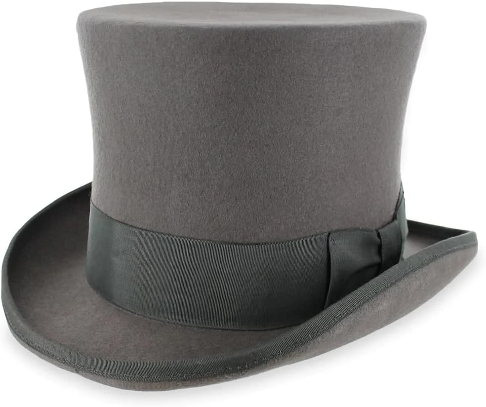 Belfry Top Hat Theater Quality 100% Wool in Black Grey or Pearl