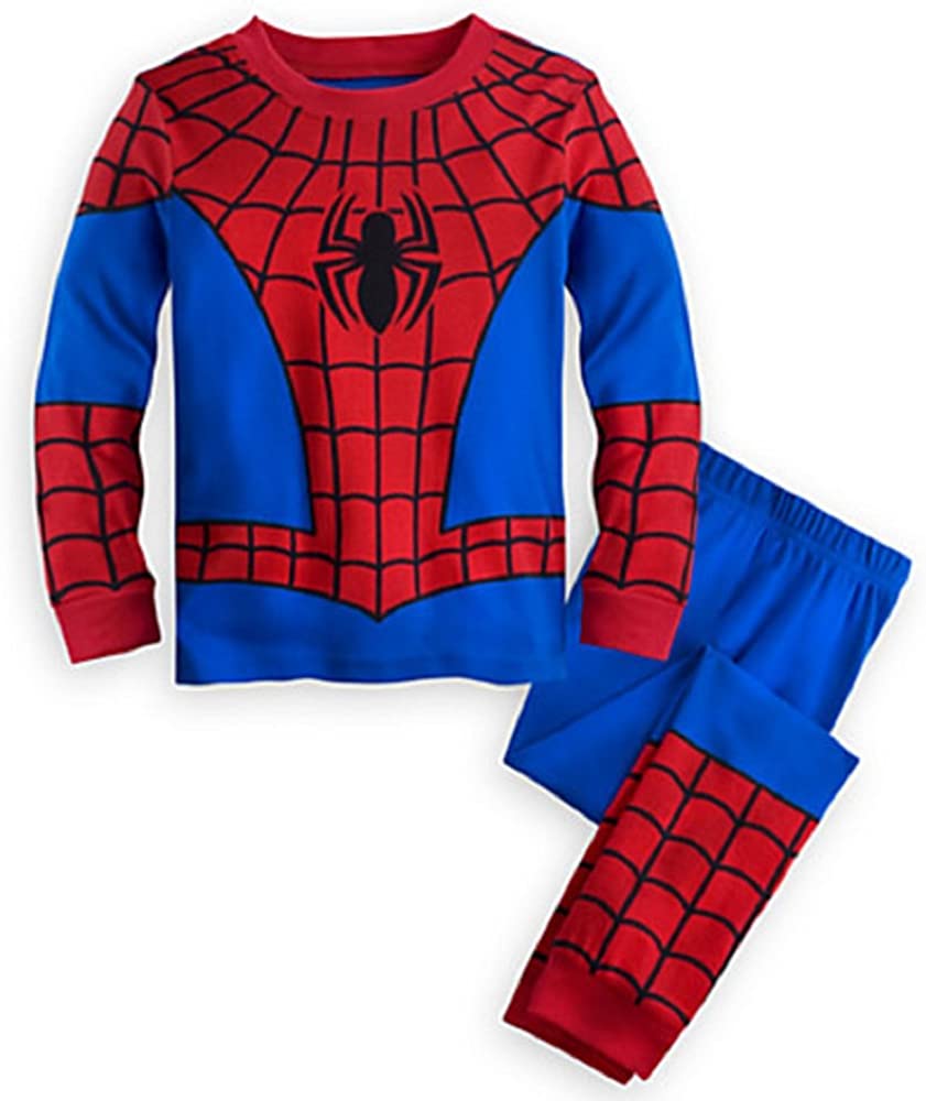 Disney Store Deluxe Spiderman Spider Man PJ Pajamas Boys Toddlers