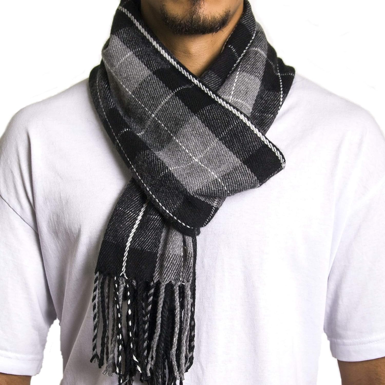 Alpine Swiss Mens Plaid Scarf Softer Than Cashmere Scarves Winter Shawl