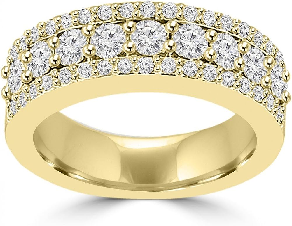 Madina Jewelry 1.60 ct Ladies Round Cut Diamond Anniversary Ring in 18 kt Yellow Gold
