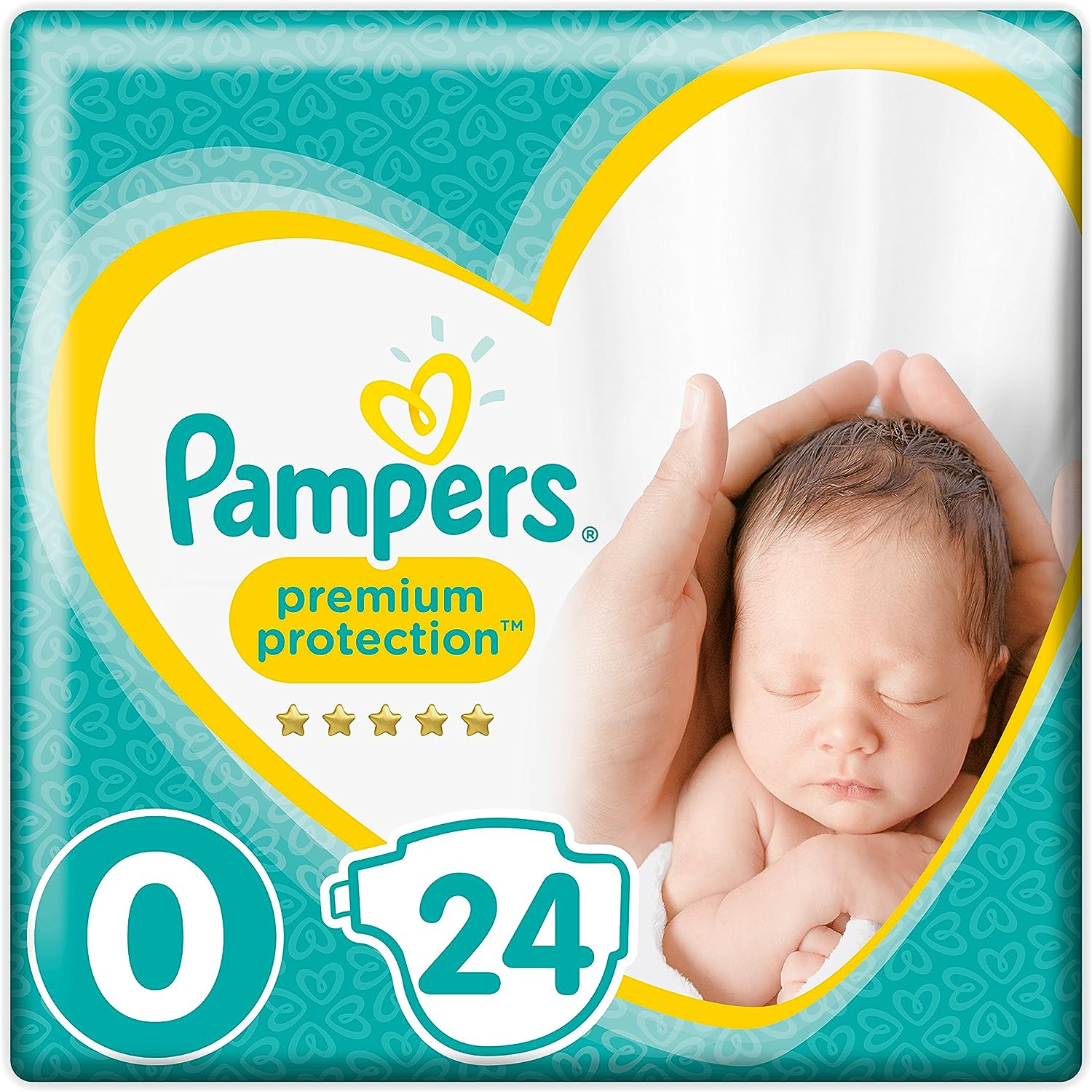 Pampers Premium Protection Baby Nappies, Size 0 Micro (1.5-2.5 kg) Carrying Pack, Pack of 1 (1 x 24 Items)