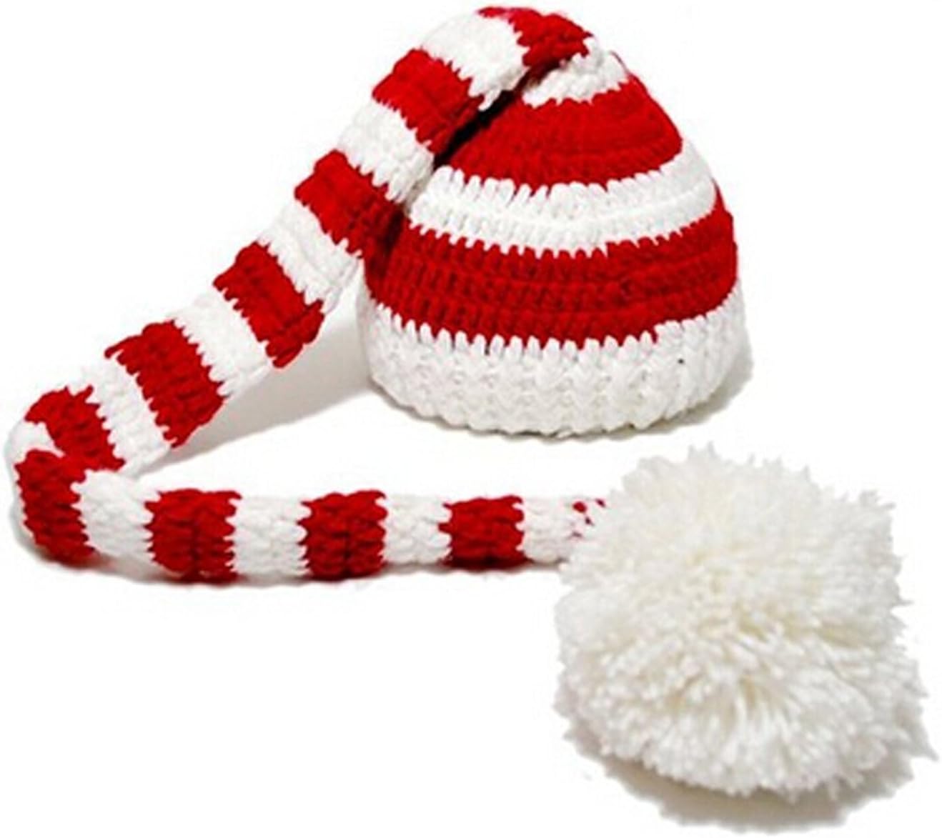 Kafeimali Baby Christmas Elf Long Tail Crochet Beanie Knit Hat Stocking Caps