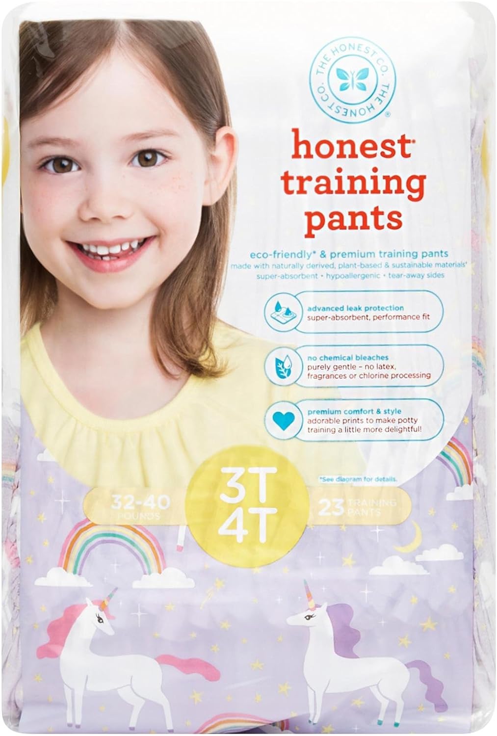 Honest Training Pants, Unicorns, 3T/4T, 23 Count