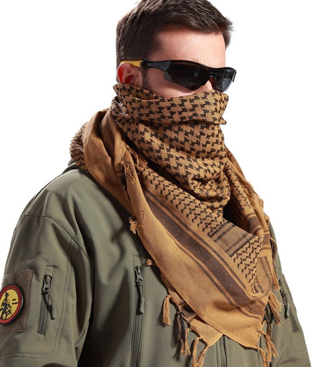 FREE SOLDIER Scarf Military Shemagh Tactical Desert Keffiyeh Head Neck Scarf Arab Wrap with Tassel 43x43 inches