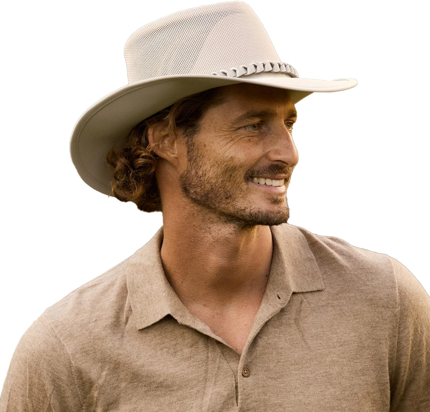 Conner Handmade Hats - Aussie Golf Soakable Mesh Hat, Crushable Safari Hat for Men, Foldable Sun Hat for Women