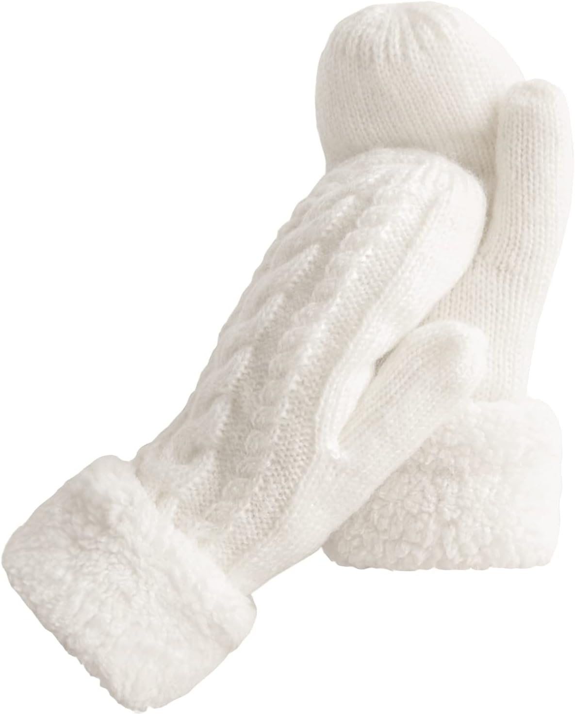 Women's Winter Gloves Warm Lining - Cozy Wool Knit Thick Gloves Mittens