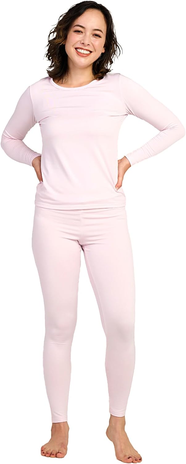 LAPASA Women's Thermal Underwear Set Fleece Lined Long Johns Top & Bottom Soft Base Layer Light/Mid/Heavy Weight L17/ L41/L44