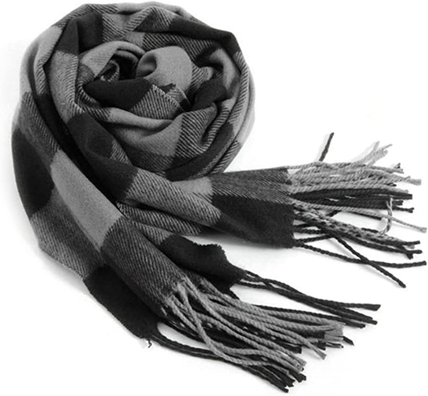 Rdylymx Men's Scarves Classic Arrival Winter Plaid Scarf Tassel Edge Soft Warm Scarf