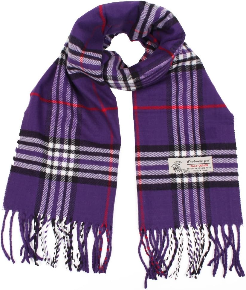 TZ Promise Plaid Cashmere Feel Classic Soft Luxurious Winter Scarf For Men Women
