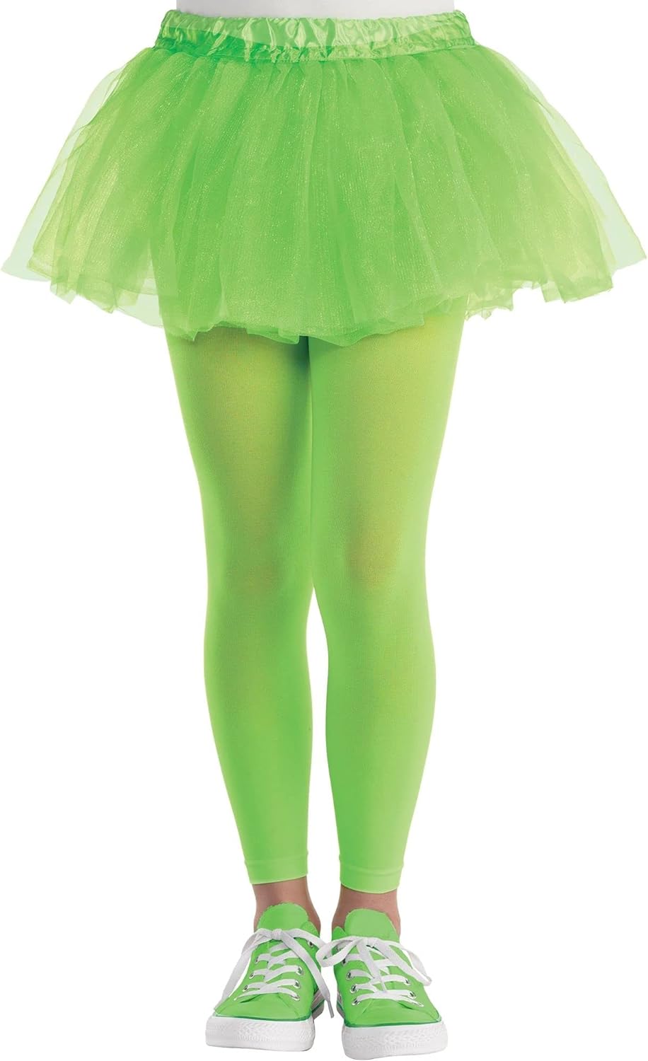 Amscan Child Footless Tights, One Size, Neon Green