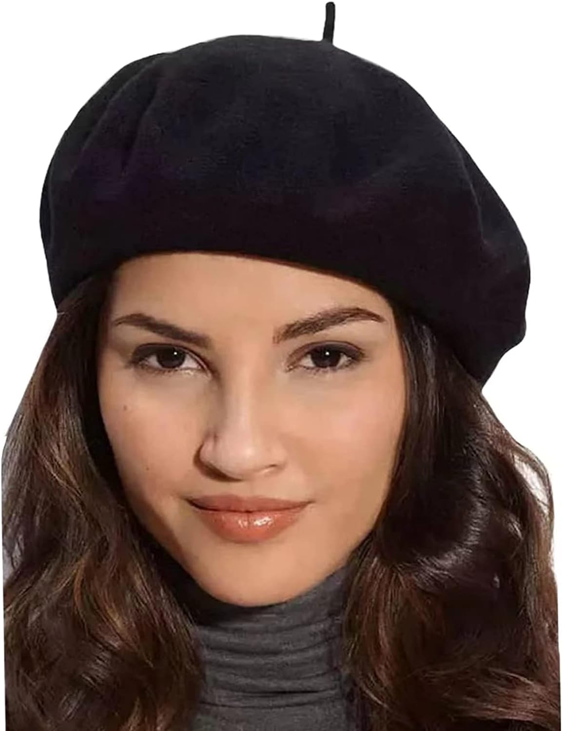 Gllutt Women Wool Beret Hat French Style Solid Color