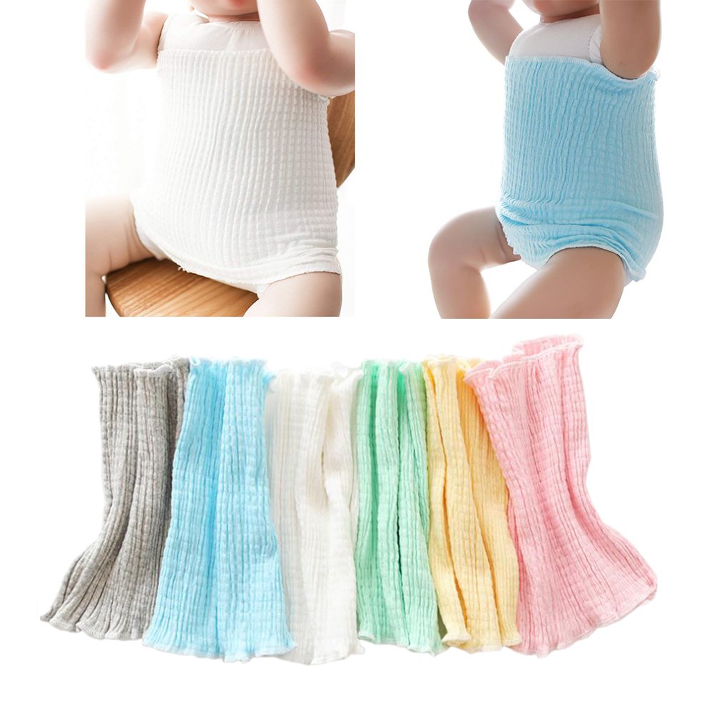 6Pack Baby Organic Cotton Baby Belly Button Band Newborn Belly Wraps Umbilical Hernias Truss Belt Infant