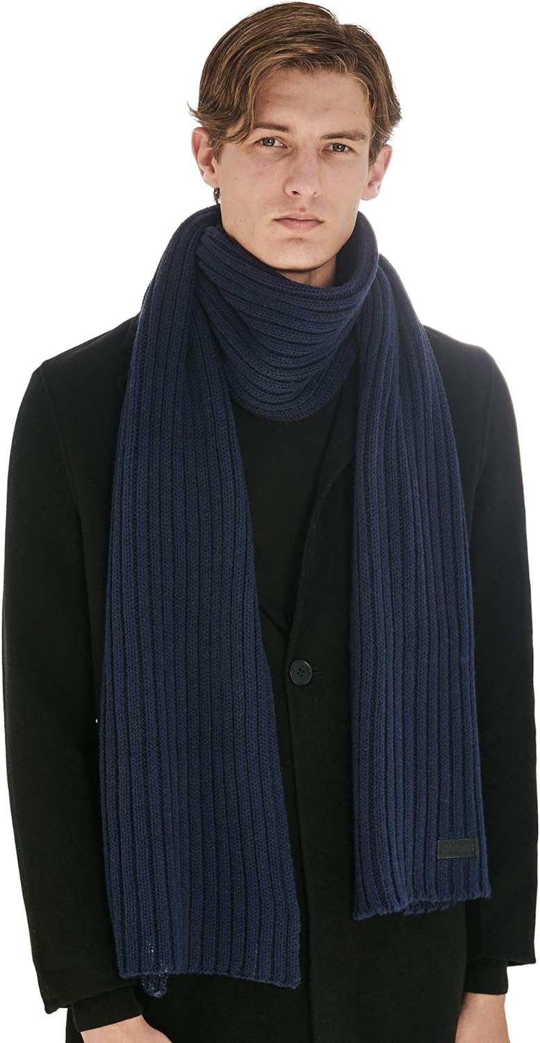 CACUSS Men's Long Thick Cable Cold Winter Warm Scarf Soft Knitted Neckwear