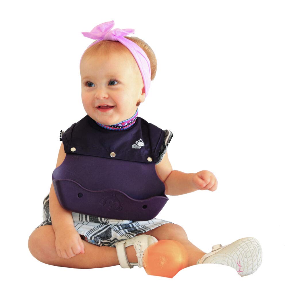 Only High Neck Baby Bib Made from Premium Food-Grade Silicone - Waterproof Design Keeps Your Little One Dry and Clean Protecting Their Clothes from Spills and Stains.