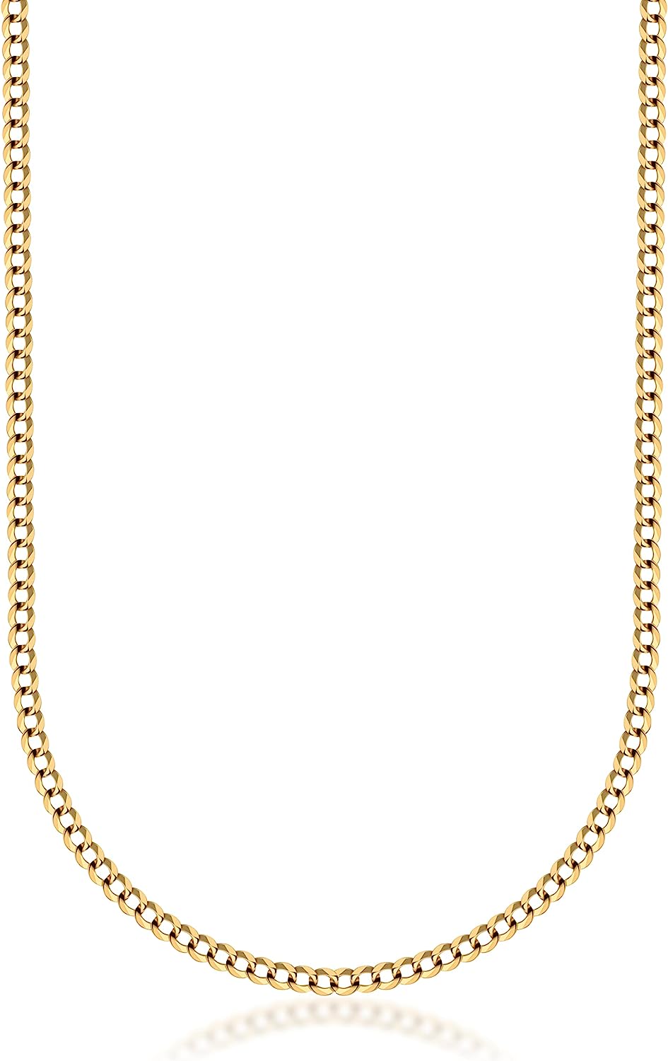PORI JEWELERS 18K Solid Gold 1.8MM, 2.5MM, 3MM, 3.8MM, 4.5MM, 5.5MM, 7MM Cuban Curb Link Chain Necklace- Made In Italy