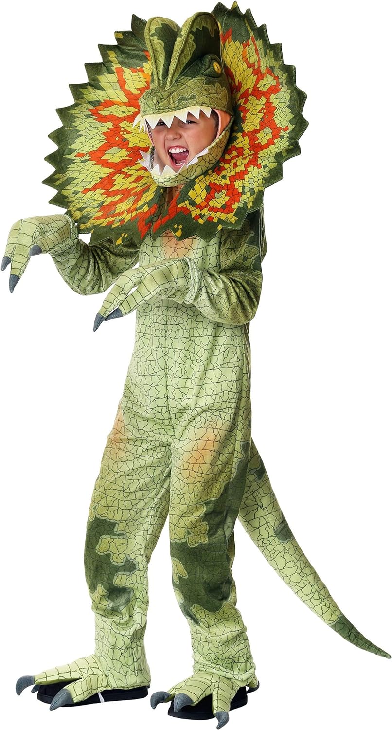 Fun Costumes Kids Dilophosaurus Costume, Childrens Dinosaur Bodysuit, Jurassic Outfit for Halloween & Cosplay