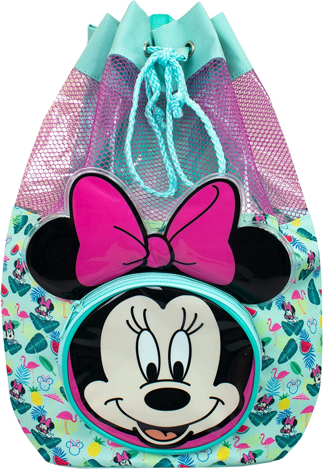 Disney Kids Minnie Mouse Swimming Bag Girls Beach Pool Swim Drawstring Backpack Multicolor
