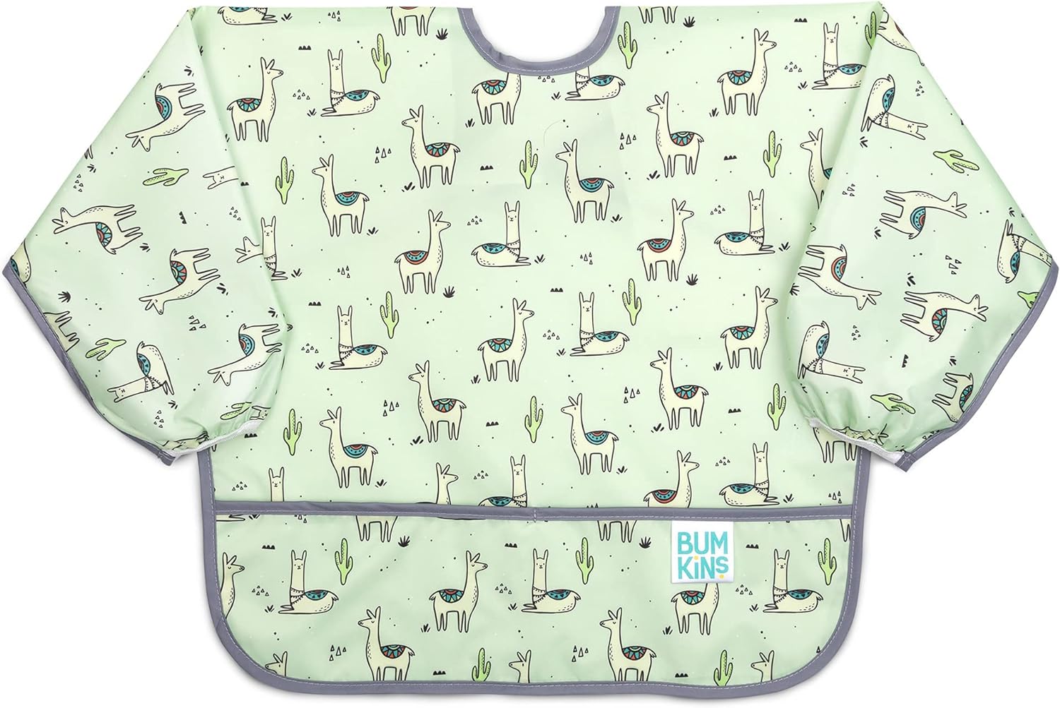 Bumkins Sleeved Bib Baby Bib, Toddler Bib, Smock, Waterproof Fabric, Fits Ages 6-24 Months