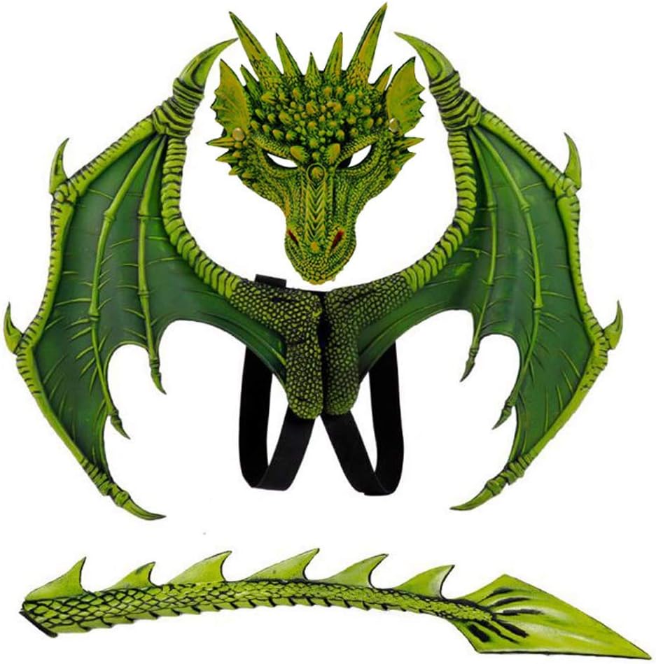 Children's Dragon Costume For Kids Wings Dinosaur Tail Mask Set Cosplay Kids Halloween Dragon Costume