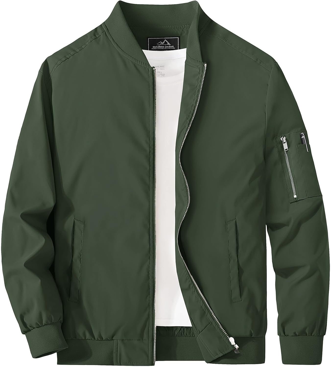 MAGCOMSEN Men's Jacket Lightweight Bomber Jacket Casual Windbreaker Jackets Windproof Zip Up Coats with 5 Pockets