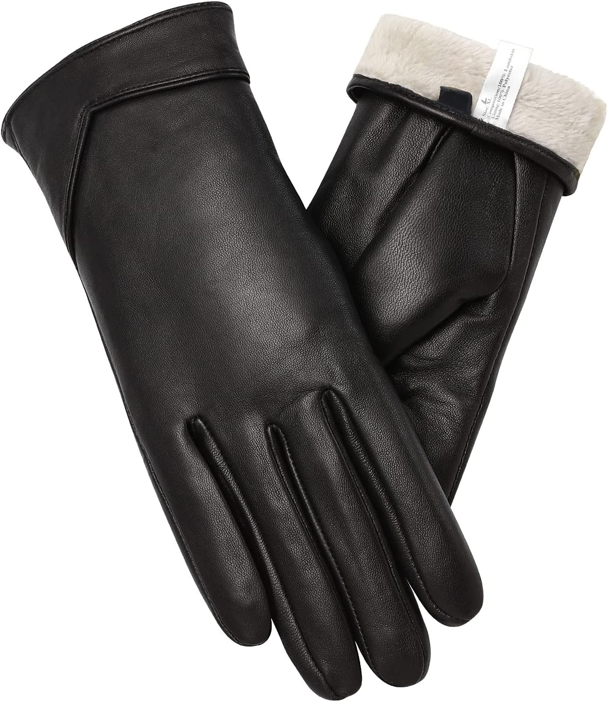 Vislivin Full-Hand Womens Touch screen Gloves Genuine Leather Gloves Warm Winter Texting Driving Glove